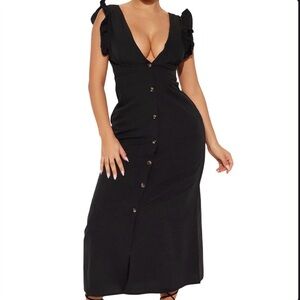 Fashion Nova Emilee Button Down Backless Maxi Dress Size Small